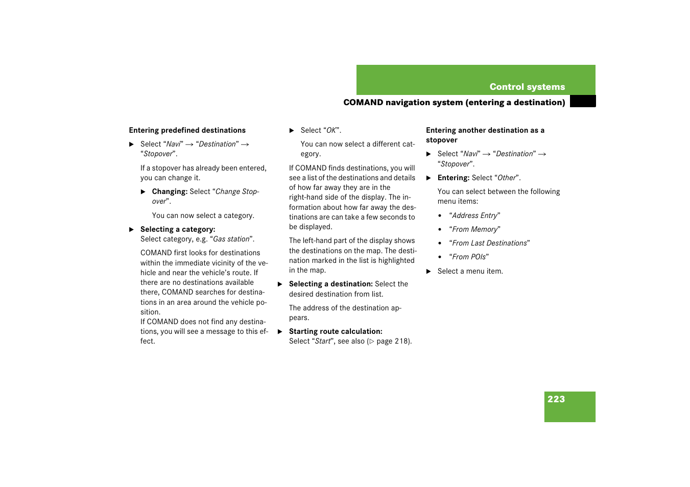 Mercedes-Benz CL-Class 2008 COMAND Manual User Manual | Page 224 / 769