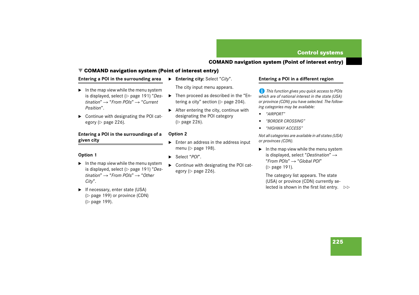 Mercedes-Benz CL-Class 2008 COMAND Manual User Manual | Page 226 / 769