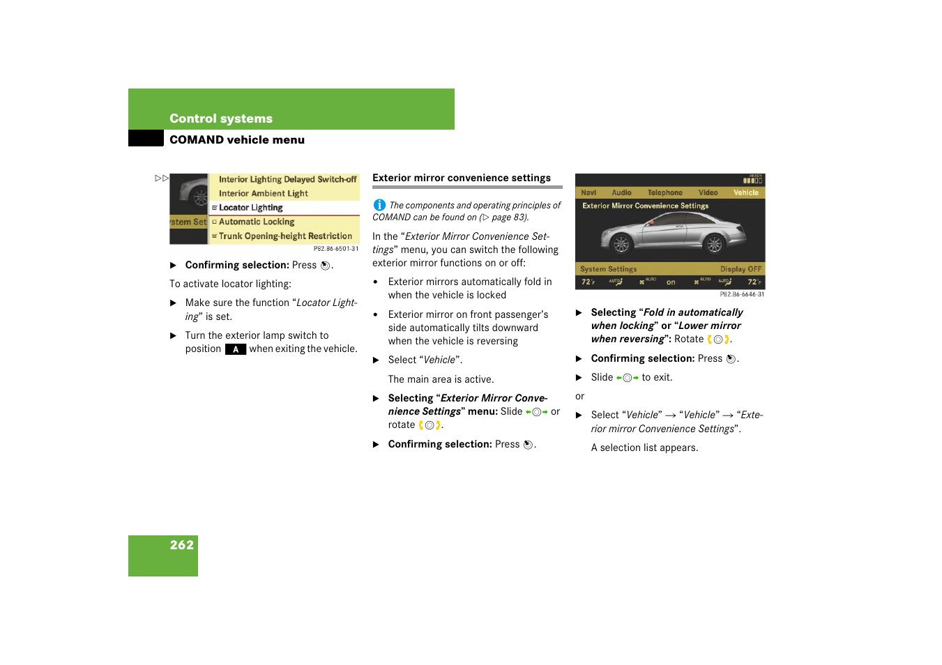 Mercedes-Benz CL-Class 2008 COMAND Manual User Manual | Page 263 / 769