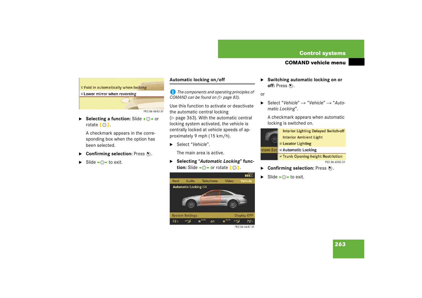 Mercedes-Benz CL-Class 2008 COMAND Manual User Manual | Page 264 / 769