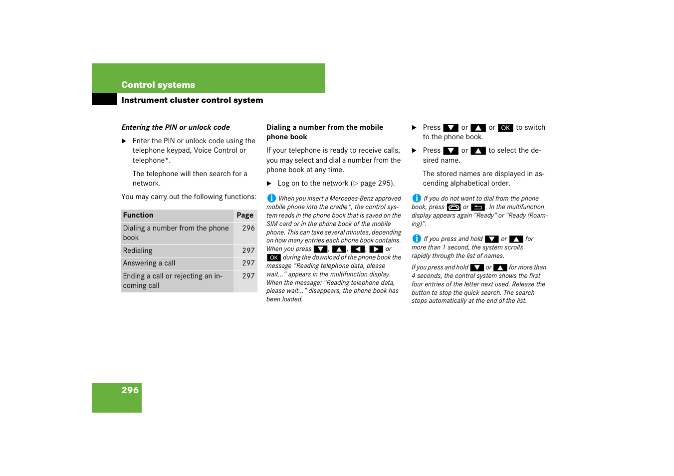 Mercedes-Benz CL-Class 2008 COMAND Manual User Manual | Page 297 / 769