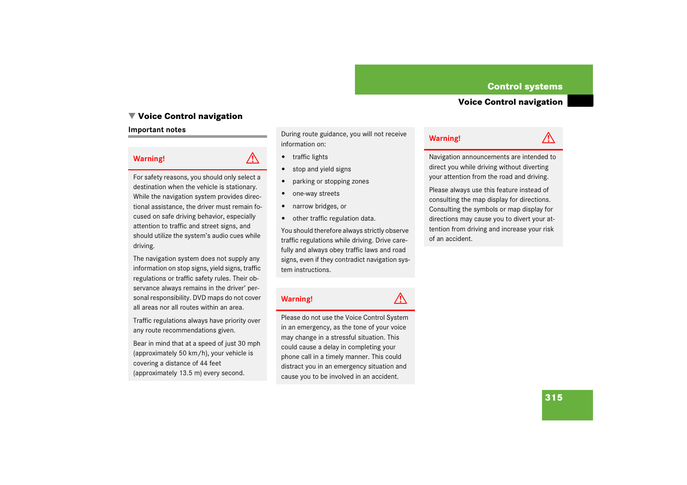 Mercedes-Benz CL-Class 2008 COMAND Manual User Manual | Page 316 / 769