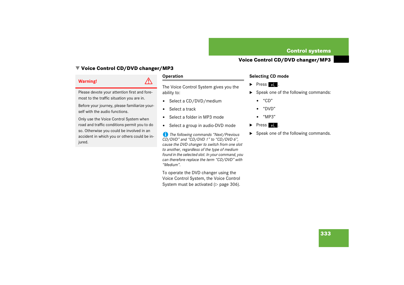 Mercedes-Benz CL-Class 2008 COMAND Manual User Manual | Page 334 / 769