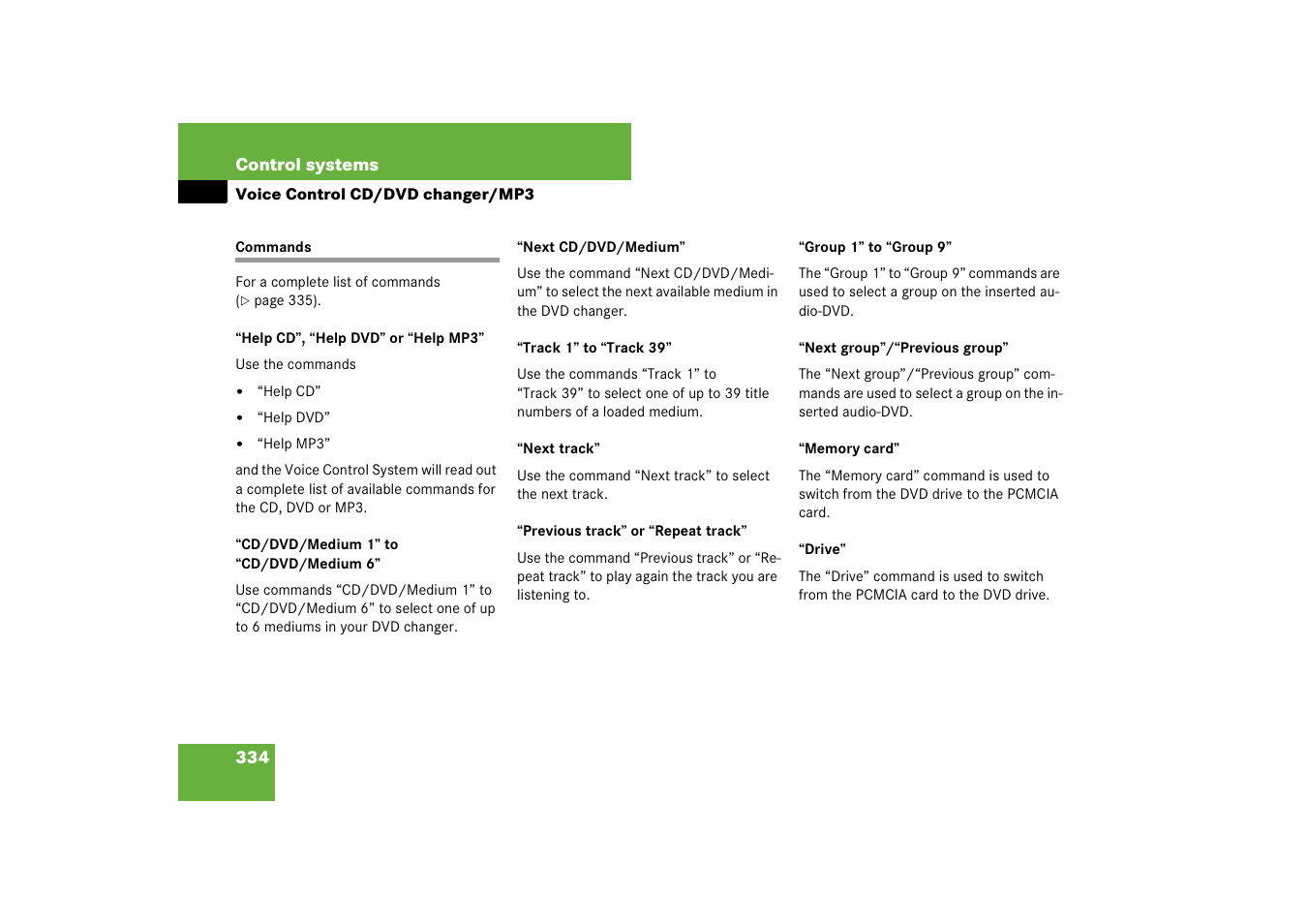 Mercedes-Benz CL-Class 2008 COMAND Manual User Manual | Page 335 / 769