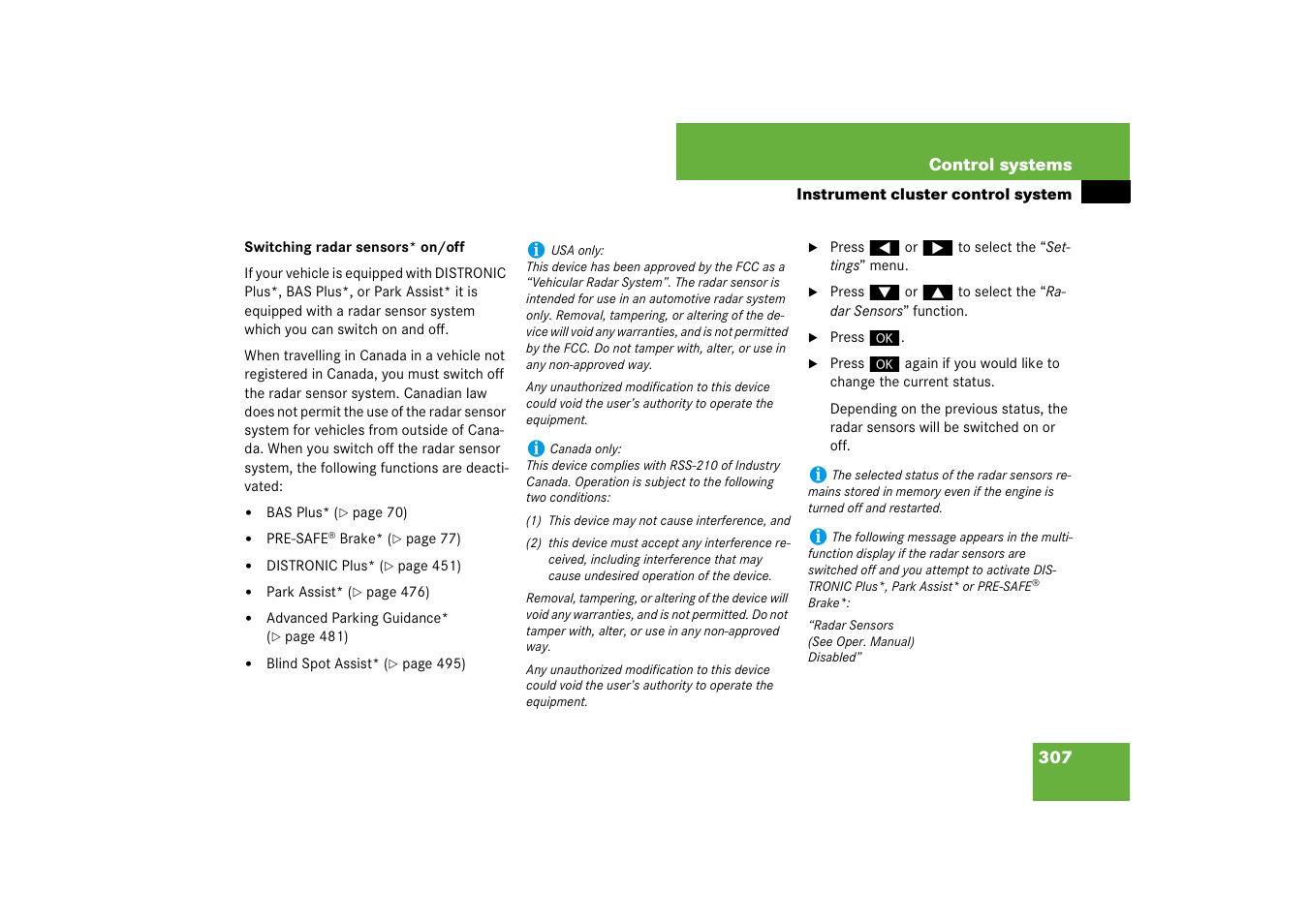 Mercedes-Benz S-Class 2008 COMAND Manual User Manual | Page 308 / 801
