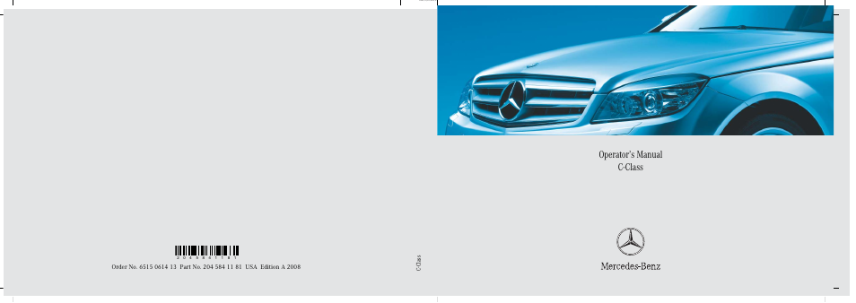 Mercedes-Benz C-Class 2008 Owners Manual User Manual | 509 pages