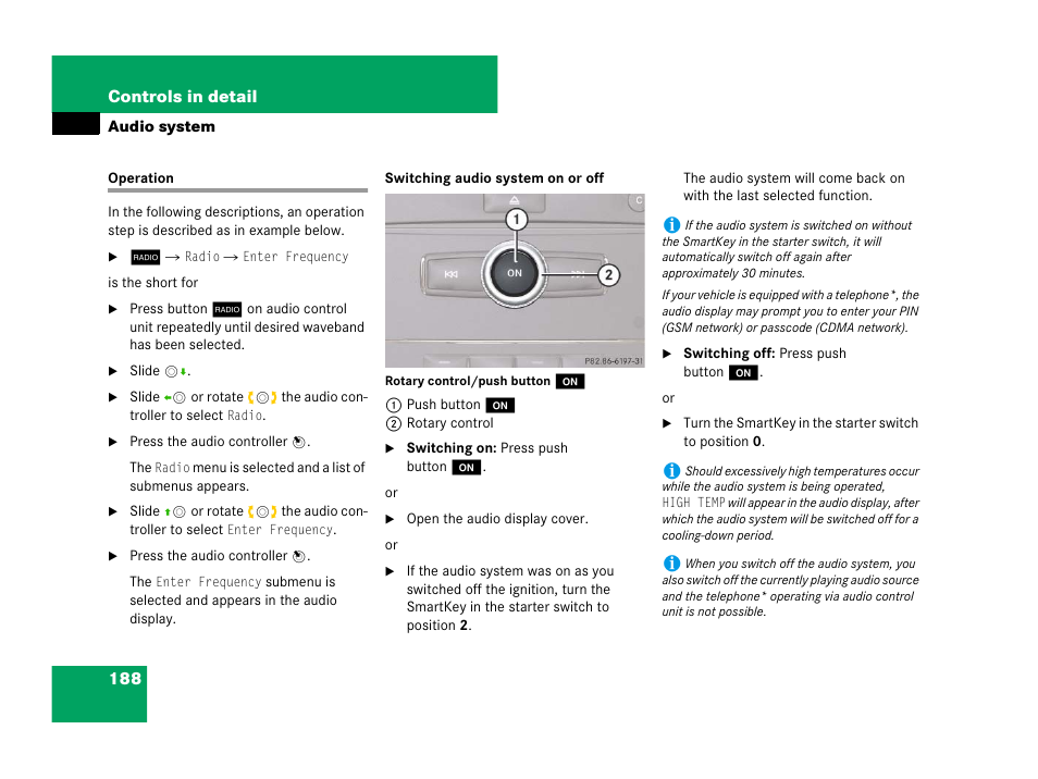 Audio system:operation, Operation, On the audio system | Mercedes-Benz C-Class 2008 Owners Manual User Manual | Page 189 / 509