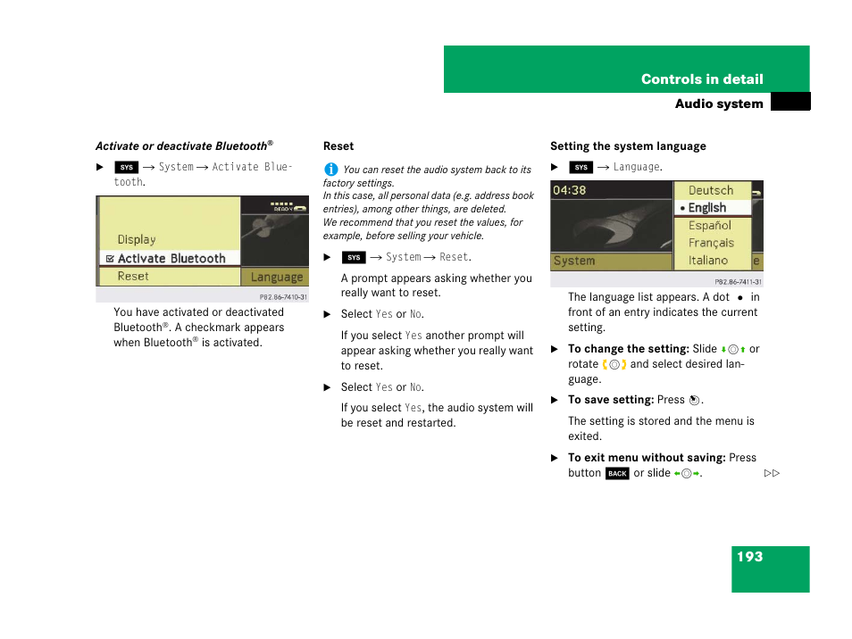 To the network, System | Mercedes-Benz C-Class 2008 Owners Manual User Manual | Page 194 / 509