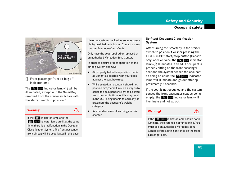 Mercedes-Benz C-Class 2008 Owners Manual User Manual | Page 46 / 509