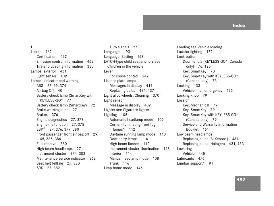 Mercedes-Benz C-Class 2008 Owners Manual User Manual | Page 498 / 509