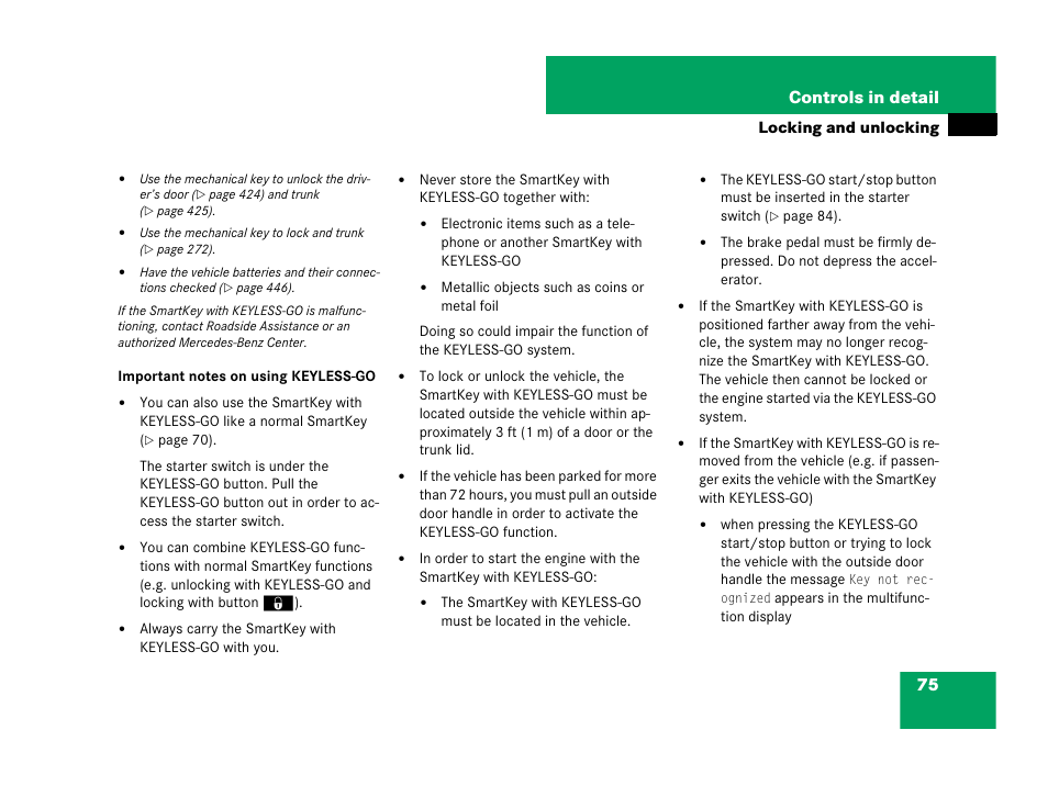 75 controls in detail | Mercedes-Benz C-Class 2008 Owners Manual User Manual | Page 76 / 509