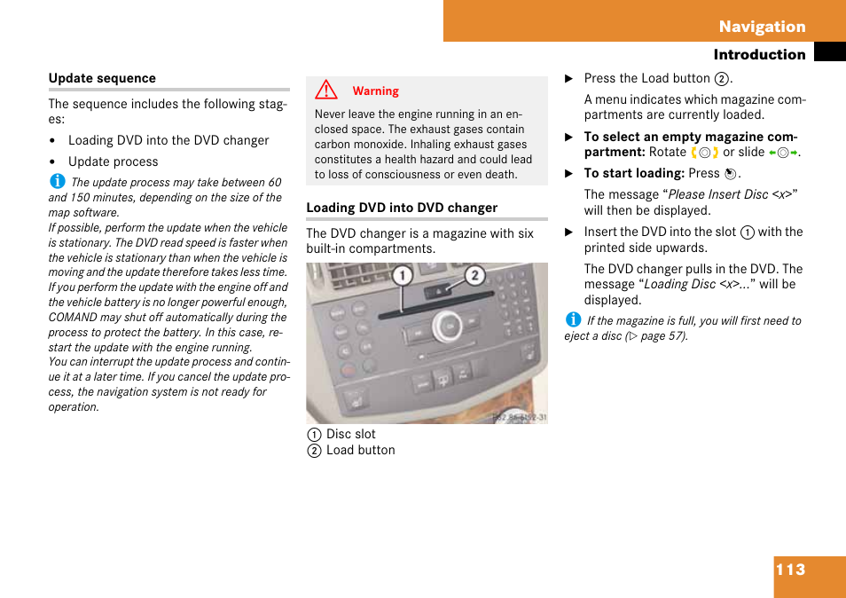 113 navigation | Mercedes-Benz C-Class 2008 COMAND Manual User Manual | Page 114 / 225