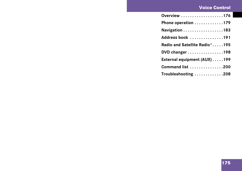Voice control | Mercedes-Benz C-Class 2008 COMAND Manual User Manual | Page 176 / 225