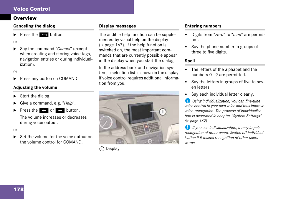 178 voice control | Mercedes-Benz C-Class 2008 COMAND Manual User Manual | Page 179 / 225