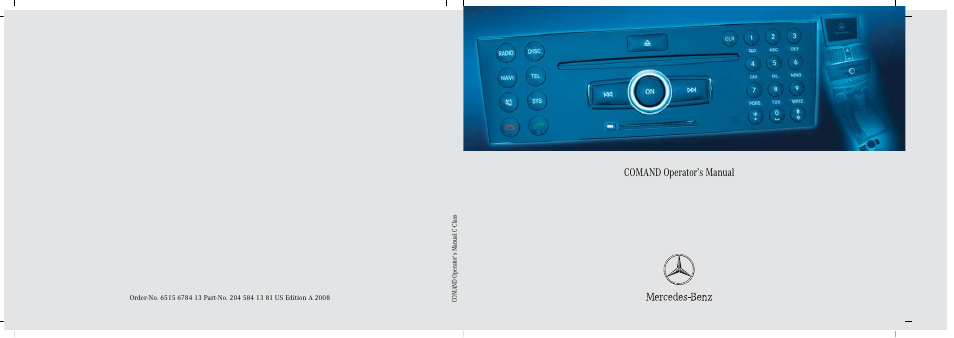 Titel_204us_us_online_back.pdf, Comand operator’s manual | Mercedes-Benz C-Class 2008 COMAND Manual User Manual | Page 225 / 225