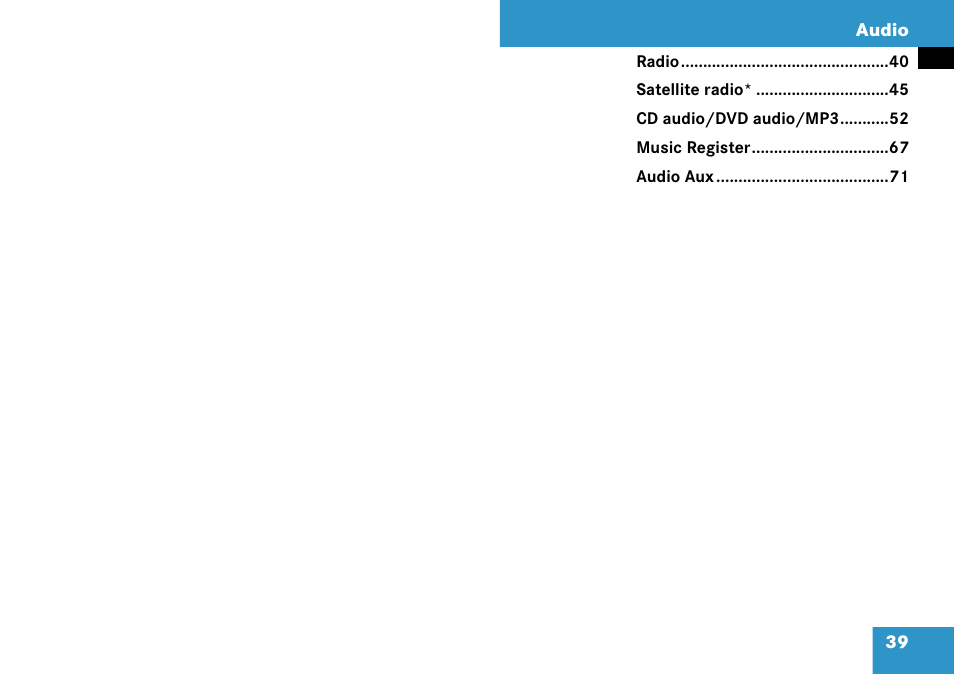 Audio | Mercedes-Benz C-Class 2008 COMAND Manual User Manual | Page 40 / 225