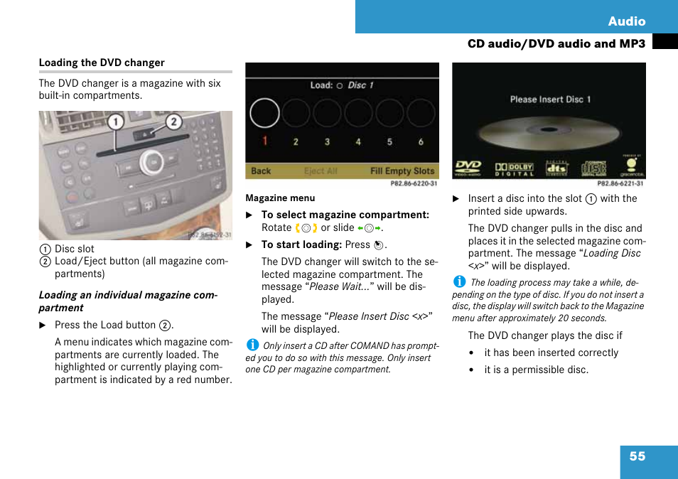 55 audio | Mercedes-Benz C-Class 2008 COMAND Manual User Manual | Page 56 / 225