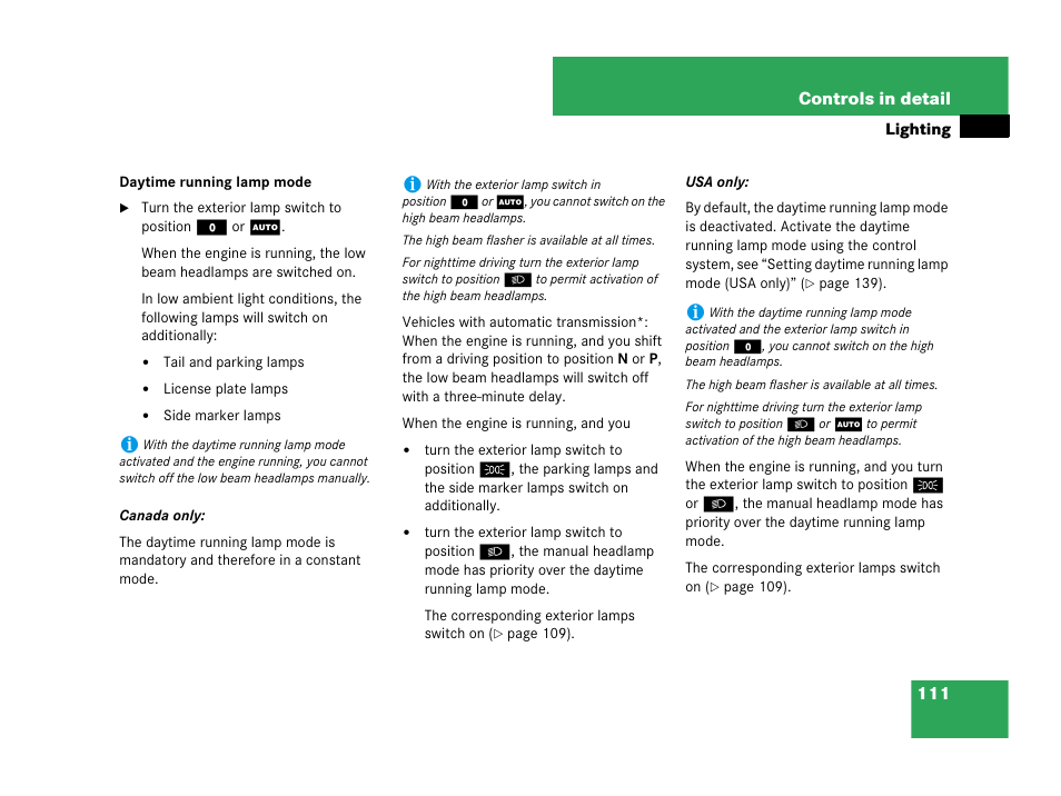 Mercedes-Benz C-Class 2007 Owners Manual User Manual | Page 112 / 441