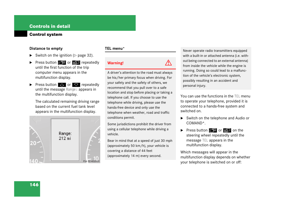Tel menu | Mercedes-Benz C-Class 2007 Owners Manual User Manual | Page 147 / 441