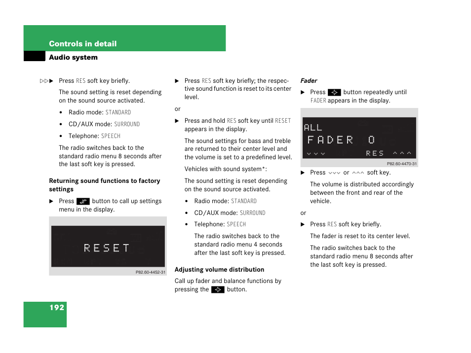 192 controls in detail | Mercedes-Benz C-Class 2007 Owners Manual User Manual | Page 193 / 441