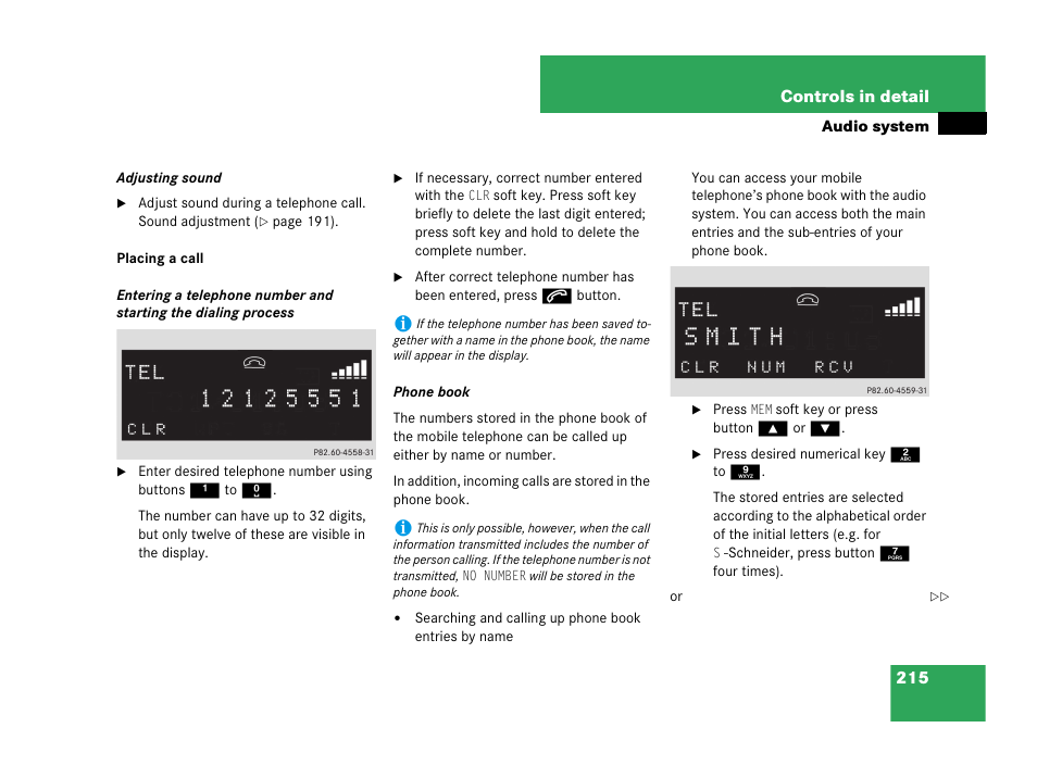 Mercedes-Benz C-Class 2007 Owners Manual User Manual | Page 216 / 441