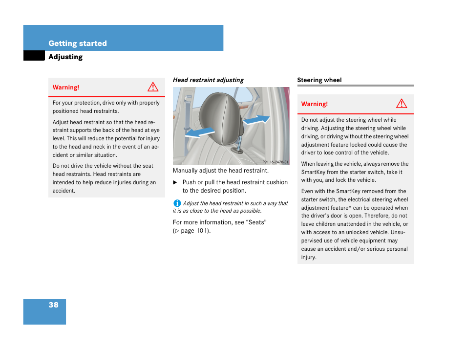 Steering wheel | Mercedes-Benz C-Class 2007 Owners Manual User Manual | Page 39 / 441