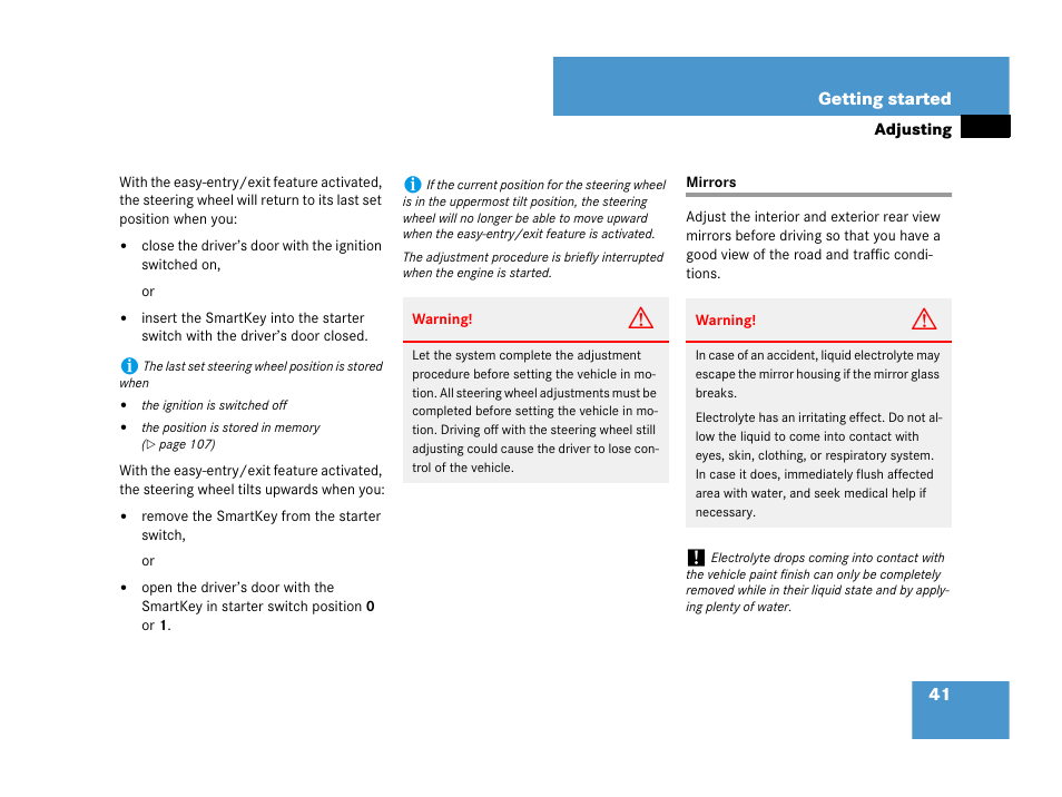 Mirrors | Mercedes-Benz C-Class 2007 Owners Manual User Manual | Page 42 / 441