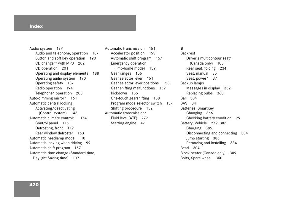 Mercedes-Benz C-Class 2007 Owners Manual User Manual | Page 421 / 441