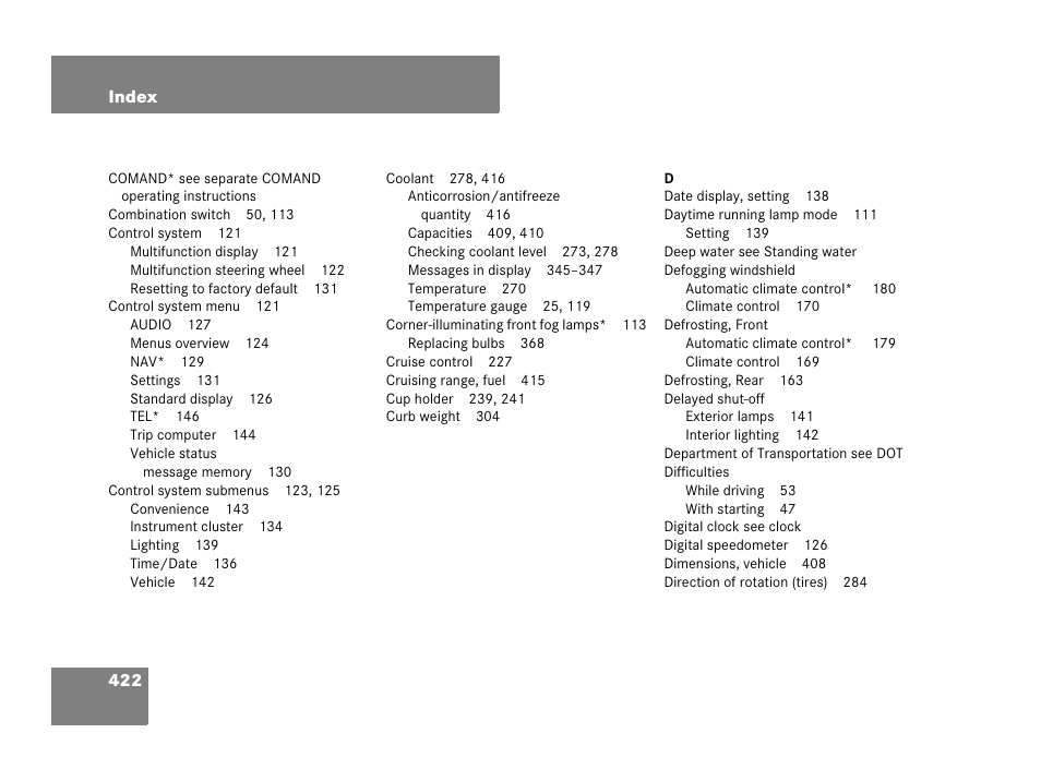 Mercedes-Benz C-Class 2007 Owners Manual User Manual | Page 423 / 441