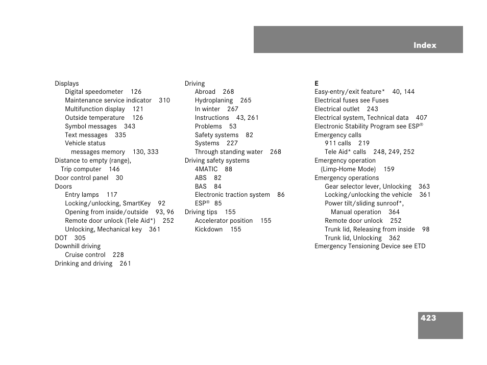 Mercedes-Benz C-Class 2007 Owners Manual User Manual | Page 424 / 441