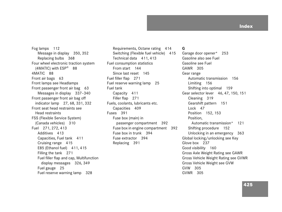 Mercedes-Benz C-Class 2007 Owners Manual User Manual | Page 426 / 441