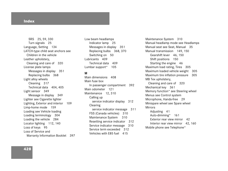 Mercedes-Benz C-Class 2007 Owners Manual User Manual | Page 429 / 441