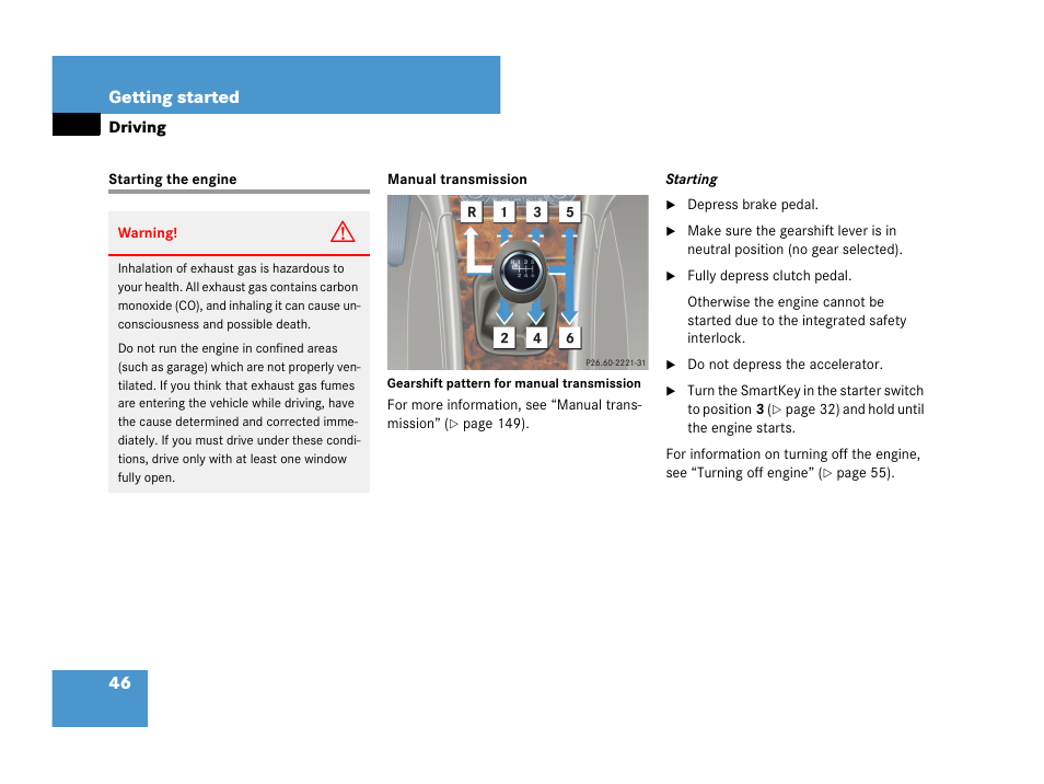 Starting the engine | Mercedes-Benz C-Class 2007 Owners Manual User Manual | Page 47 / 441