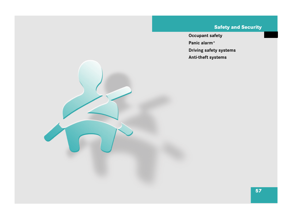 Safety and security | Mercedes-Benz C-Class 2007 Owners Manual User Manual | Page 58 / 441