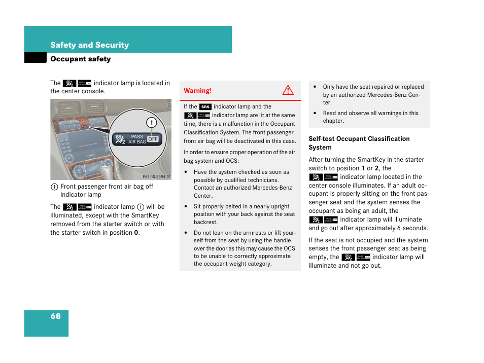 Mercedes-Benz C-Class 2007 Owners Manual User Manual | Page 69 / 441