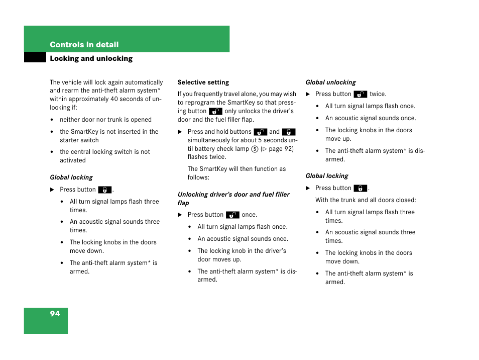 94 controls in detail | Mercedes-Benz C-Class 2007 Owners Manual User Manual | Page 95 / 441