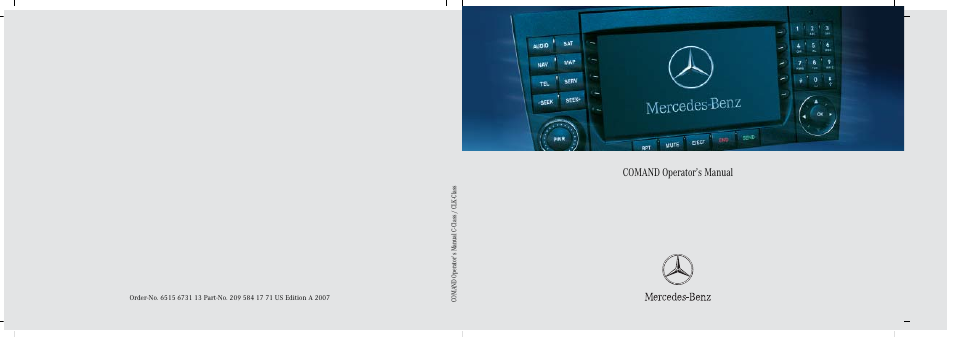 Mercedes-Benz CLK-Coupe 2007 COMAND Manual User Manual | 202 pages