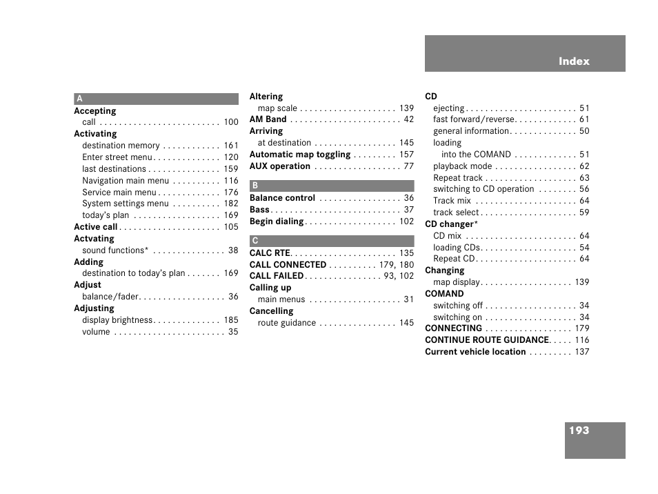 Mercedes-Benz CLK-Coupe 2007 COMAND Manual User Manual | Page 195 / 202
