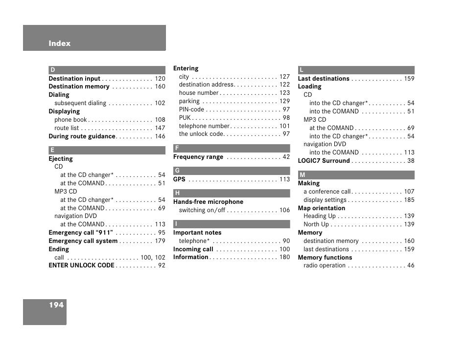 Mercedes-Benz CLK-Coupe 2007 COMAND Manual User Manual | Page 196 / 202