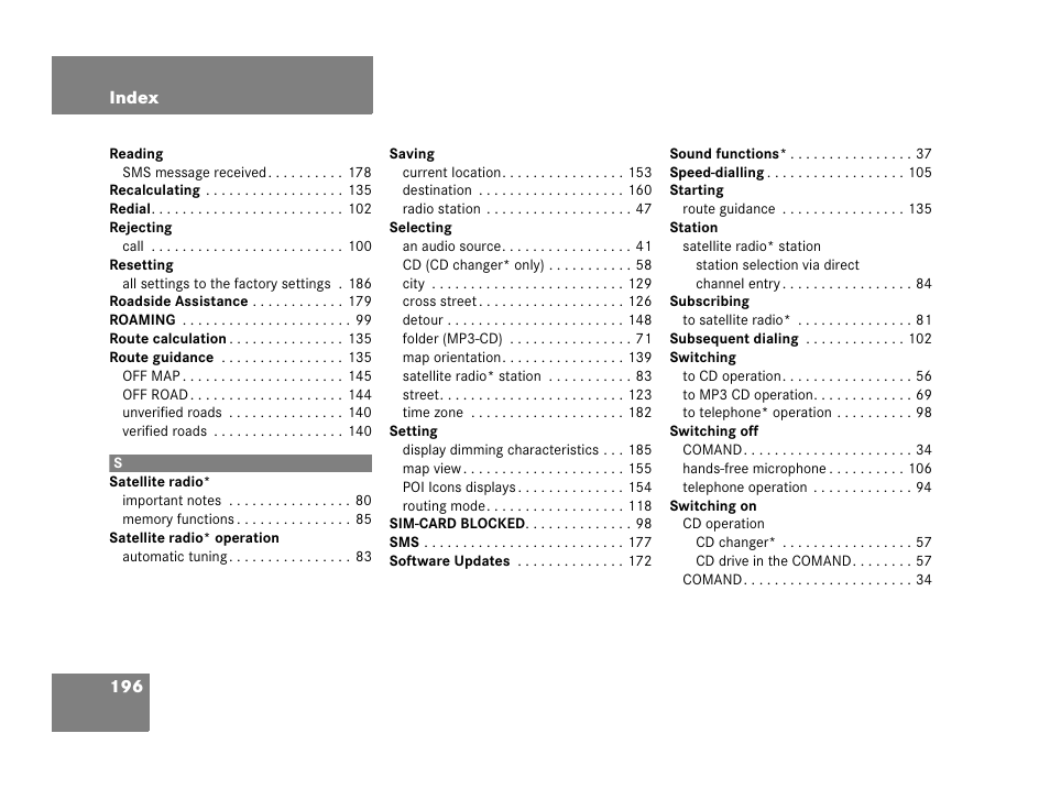 Mercedes-Benz CLK-Coupe 2007 COMAND Manual User Manual | Page 198 / 202