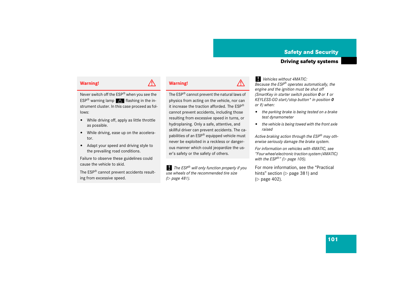Mercedes-Benz E-Class 2007 Owners Manual User Manual | Page 102 / 522
