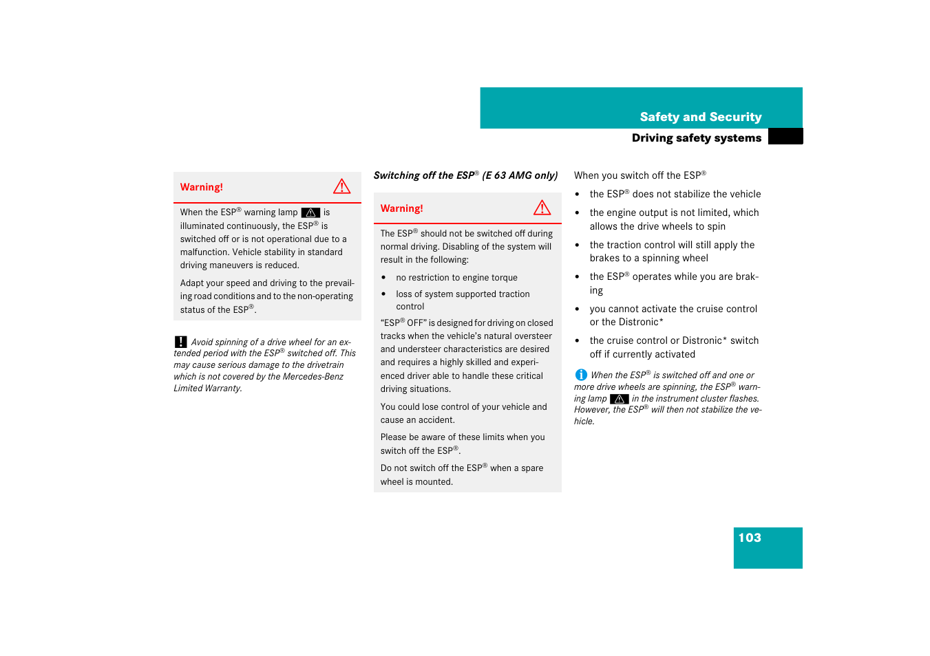 Mercedes-Benz E-Class 2007 Owners Manual User Manual | Page 104 / 522