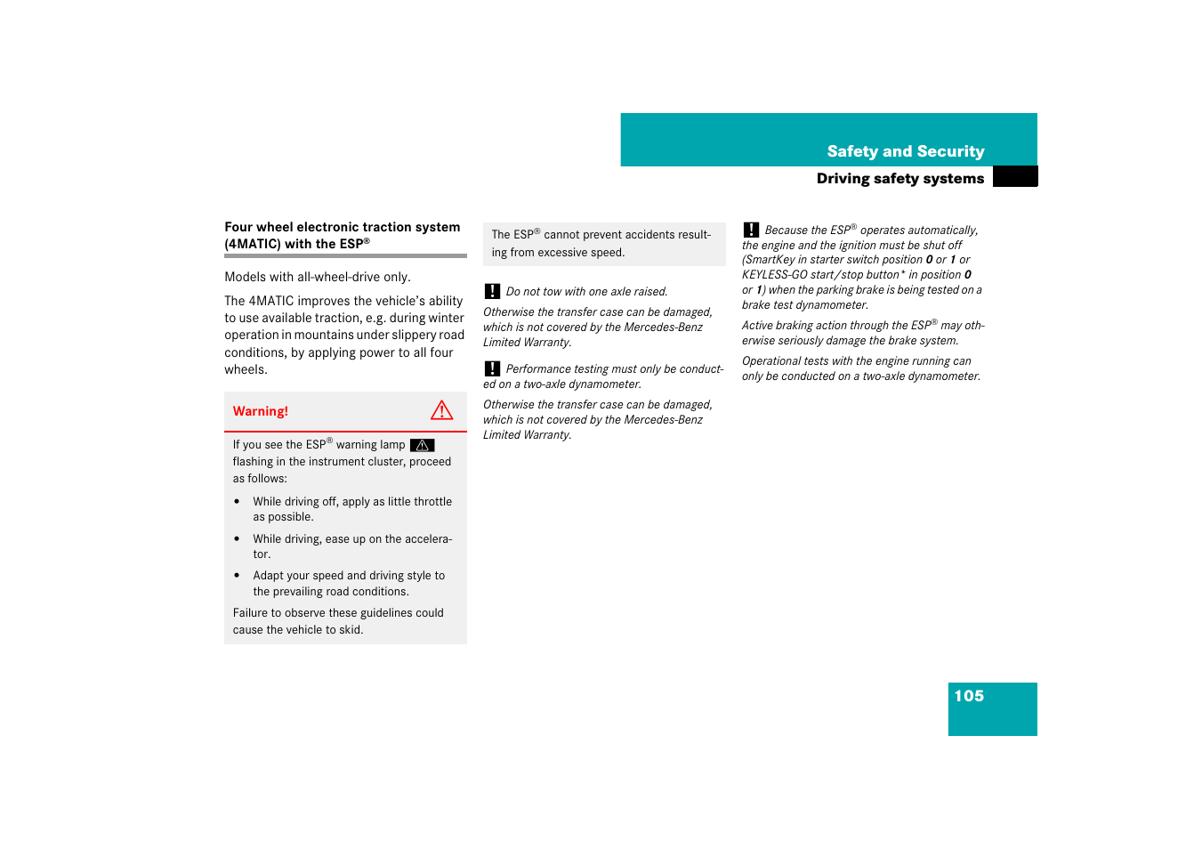 Mercedes-Benz E-Class 2007 Owners Manual User Manual | Page 106 / 522