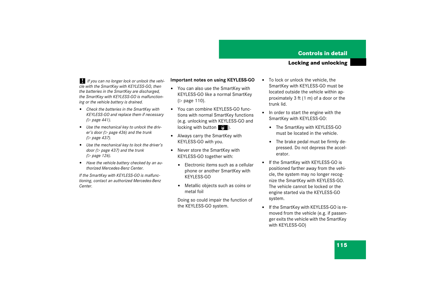 Mercedes-Benz E-Class 2007 Owners Manual User Manual | Page 116 / 522