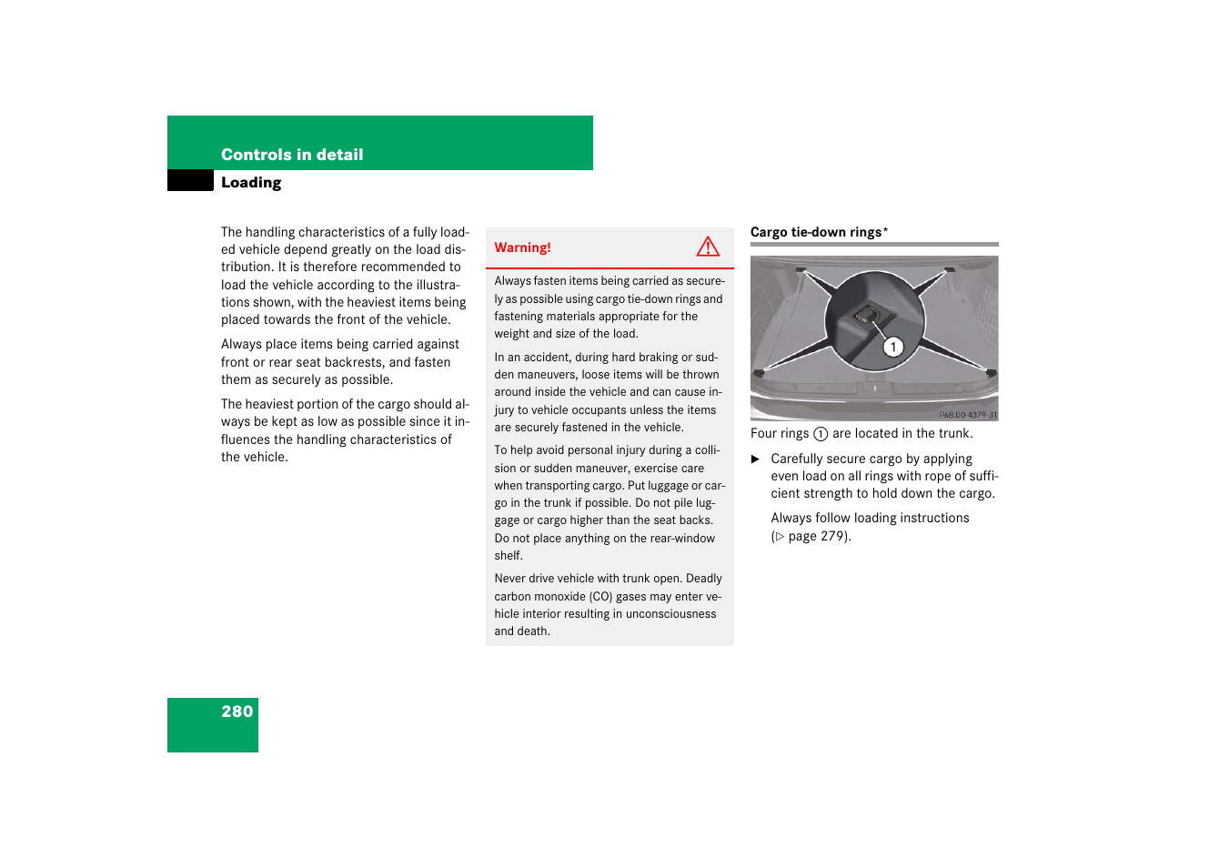 Cargo tie-down rings | Mercedes-Benz E-Class 2007 Owners Manual User Manual | Page 281 / 522