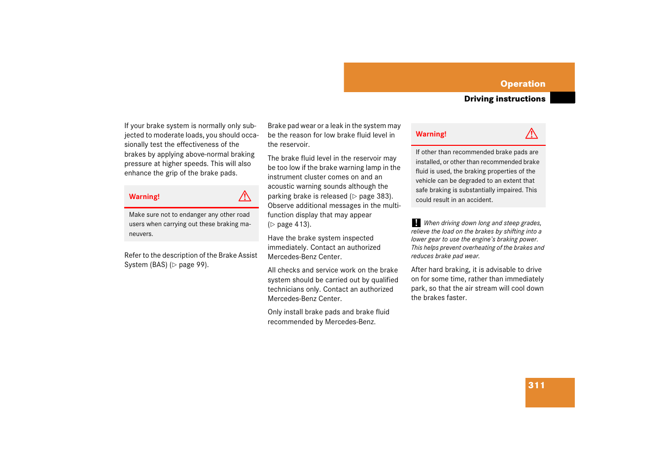 Mercedes-Benz E-Class 2007 Owners Manual User Manual | Page 312 / 522