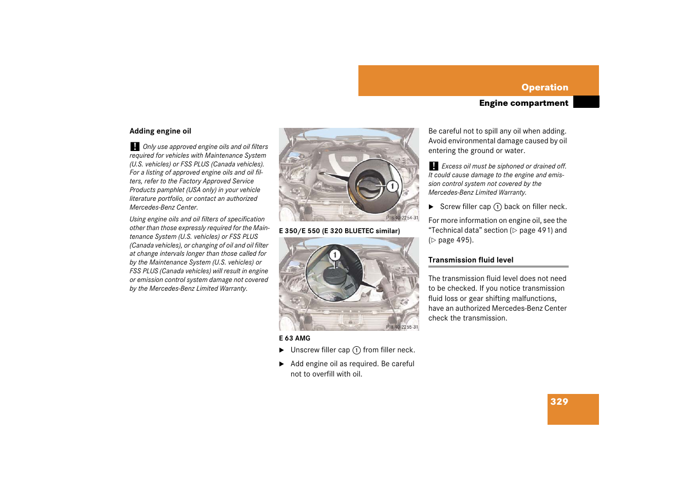 Transmission fluid level | Mercedes-Benz E-Class 2007 Owners Manual User Manual | Page 330 / 522