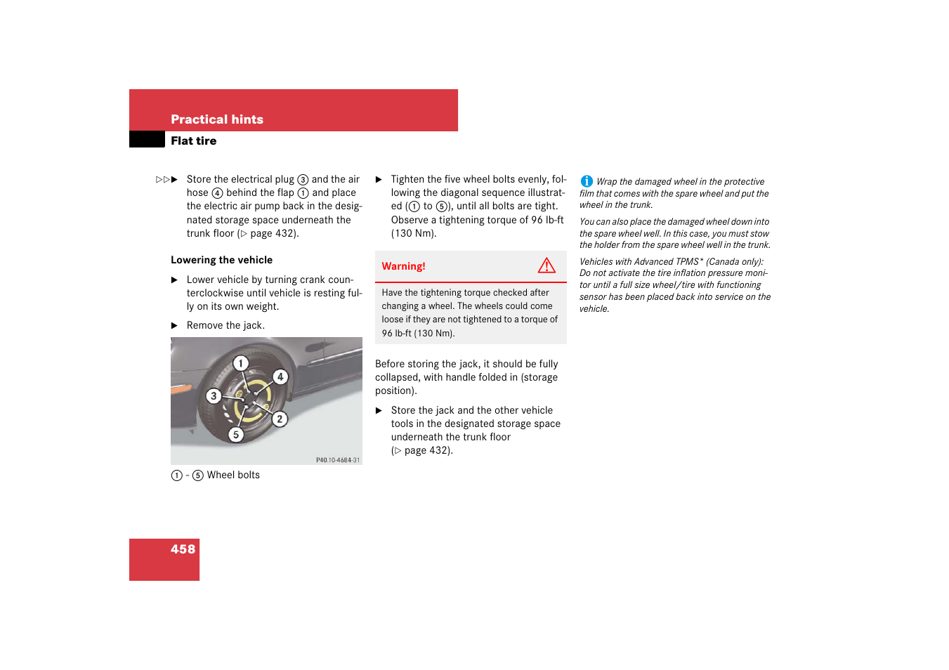 The vehicle | Mercedes-Benz E-Class 2007 Owners Manual User Manual | Page 459 / 522