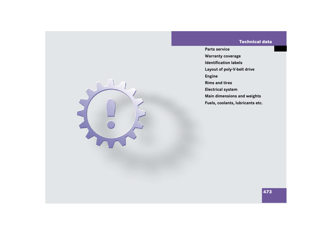 Technical data | Mercedes-Benz E-Class 2007 Owners Manual User Manual | Page 474 / 522