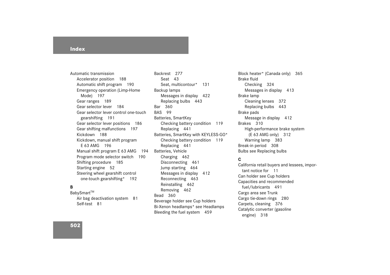 Mercedes-Benz E-Class 2007 Owners Manual User Manual | Page 503 / 522